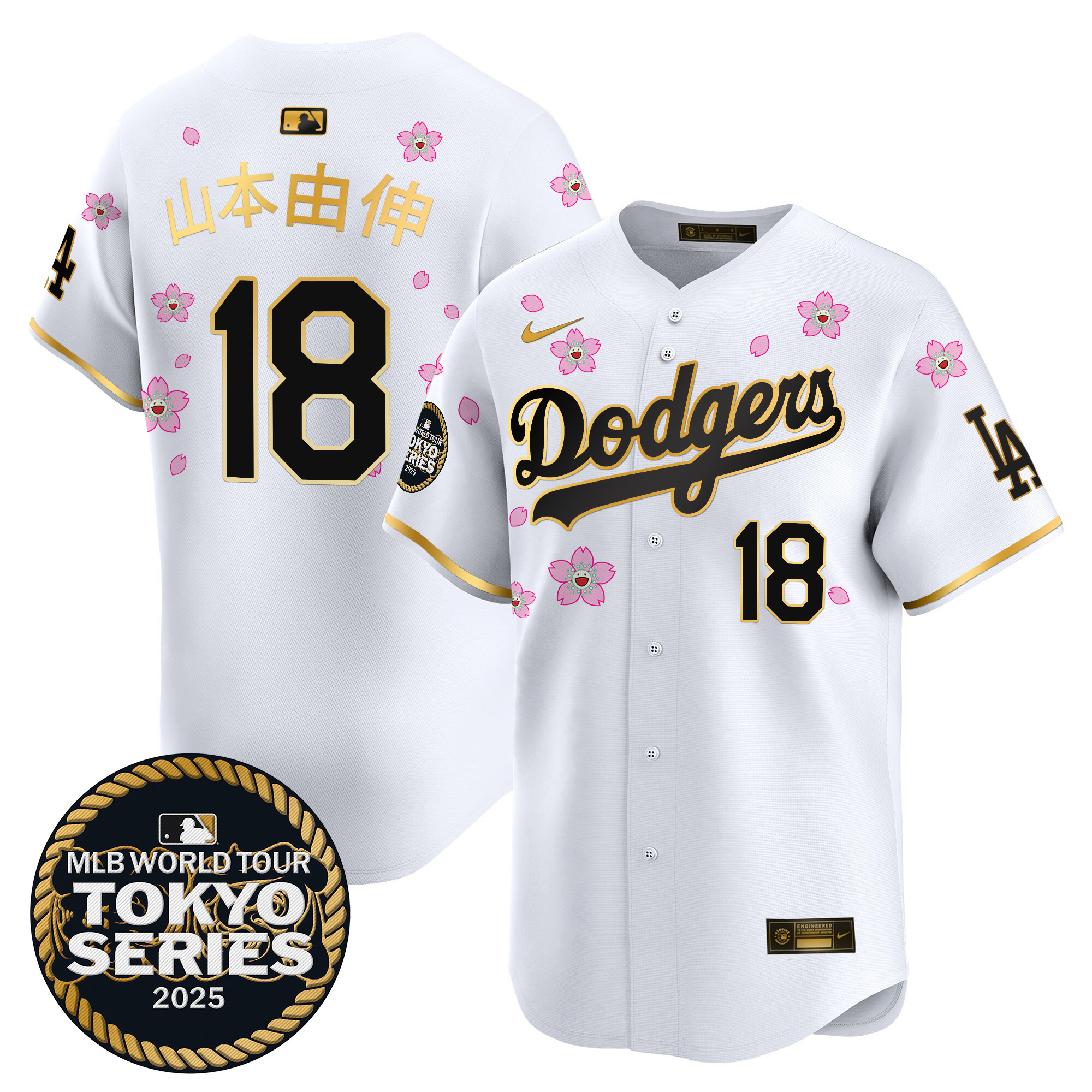 Men Los Angeles Dodgers 18 Yamamoto Tokyo Series white Limited Stitched 2025 Jersey